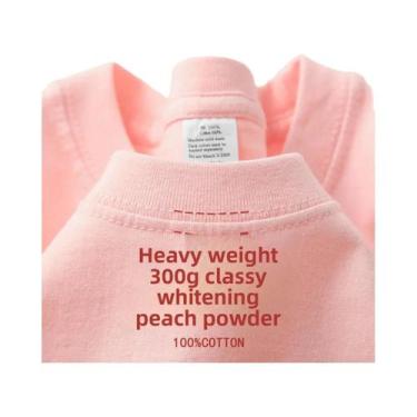 Imagem de Camiseta De Algodão Pesado Azul Claro De Manga Curta 300g Casual Solta