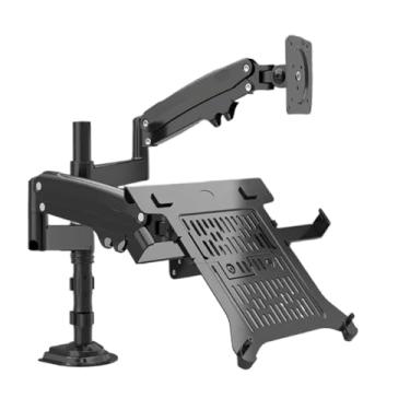 Imagem de BEGWVDJTP H180 + FP-2 mola a gás braço duplo para monitor de 55.9 cm - 81.3 cm + 25.4 cm - 43.2 cm suporte de pressão a gás capacidade de carga 2-12 kg
