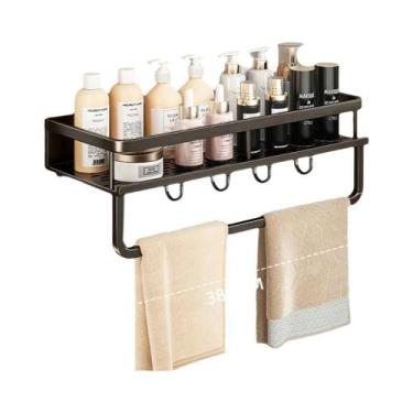 Imagem de Prateleira De Canto Amarela E Branca Para Banheiro, Organizador De Sha