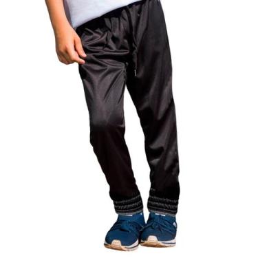 Imagem de Calça Jogger Helanca Infantil Agasalho Flanelado Inverno Bolso Traseri