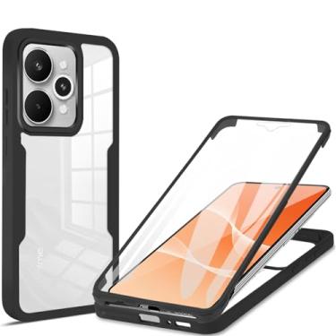 Imagem de Ephoou Capa transparente para Oppo Realme 15 Pro com protetor de tela, camada dupla, proteção total à prova de choque, à prova de poeira, tudo incluído, capa para Oppo Realme 15 QB-preta
