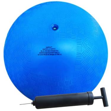 Imagem de AppleRound Bola de Playground de 20 cm com bomba de ar, pacote de 1 bola com 1 bomba, tamanho oficial para Dodge Ball, Handebol, acampamentos e escolas (azul)