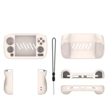 Imagem de Capa de silicone para ANBERNIC RG CubeXX, capa protetora com cordão preto, capa macia (branca)