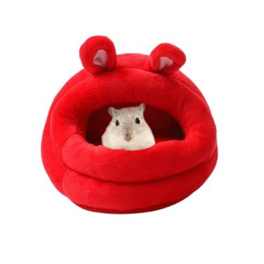 Imagem de Copfeu Cama de hamster para animais de estimação, ninho de algodão quente engrossado no inverno, ninho confortável para dormir, abrigo fofo, adequado para hamsters, porquinhos-da-índia, planadores de