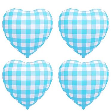 Imagem de Balões de coração xadrez (azul)