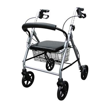 Imagem de Andador em Alumínio Dobrável com Assento, Rodas e Freios modelo 2037 - Praxis