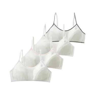 Imagem de Sutiãs De Treinamento De Algodão Para Meninas, Pacote Com 4, Sutiãs Es
