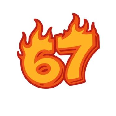 Imagem de Znet3D Ímã de chama "170.2 cm – Número de design arrojado e energético com ímãs duplos de 10 x 3 mm – Várias cores disponíveis para geladeira, armário ou exibição (laranja/vermelho)