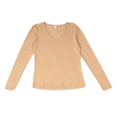 Imagem de Blusa Feminina Rovitex Básica Manga Longa Lisa Preta-Feminino