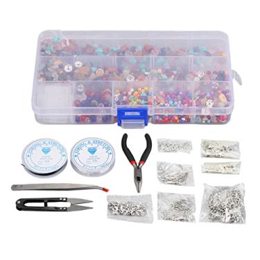 Imagem de CUOFYUNL Kits para fazer joias DIY esmalte de superfície irregular 15 compartimentos pulseira de pedra suprimentos para miçangas