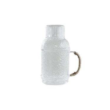 Imagem de Jarra de vidro para servir bebidas de 2200 ml com tampa, chaleira de vidro resistente ao calor com uma xícara para chá gelado quente e frio, garrafa de água