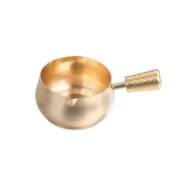 Imagem de Molho de molho comercial ocidental com alça para molho de aço inoxidável 304 prato de molho de salada de tomate jarra de leite (dourado, pequeno)