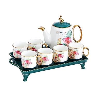 Imagem de Utensílios para servir bebidas estilo nórdico chaleira fria de cerâmica de grande capacidade para casa, café, leite, chá, suco, branco, aberto e frio, conjunto de água, jarra de água (rosa)