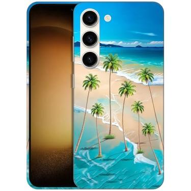 Imagem de GlamCase - Capa de suporte estampada com palmeiras de praia para S235G branca