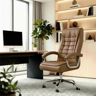 Imagem de Cadeira Ergonômica de Escritório Presidente Executiva Big Com 42 Molas Ensacadas, Pillow Top no Assento e Encosto, Sistema Relax Com Trava, Suporta até 150kg, Modelo California HomeNow (Bege)