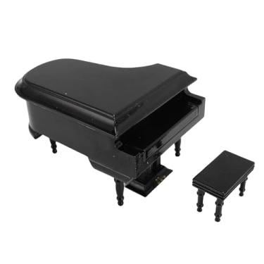 Imagem de Dpofirs Mesa de Madeira Em Miniatura para Piano, Decoração Requintada, Melodias Musicais para Home Office, Estúdio de Música, Preto, 5,51 X 4,33 X 5,12 pol.