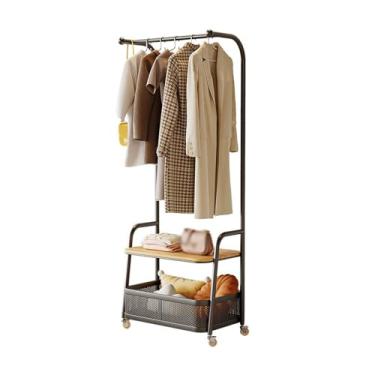 Imagem de Suporte para chapéu, arte criativa, cabideiro, rede de chão, cesto para casacos, quarto, vertical, suporte de ferro, creme, estilo creme, cabide francês, árvore de corredor (preto, grande)