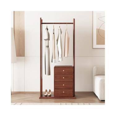 Imagem de Suporte para chapéu, cabideiro, madeira maciça, estilo chinês, armazenamento de alta qualidade, gaveta, cabide multifuncional, árvore, corredor