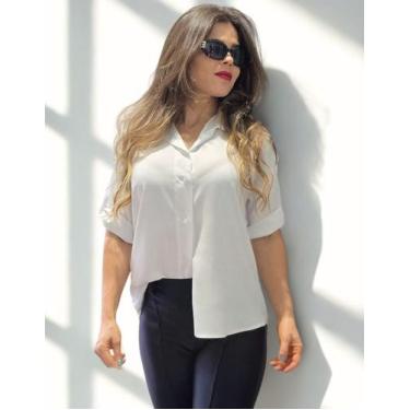 Imagem de Kit 3 Camisas Social Feminina Moda Evangelica Manga Curta - atrative f