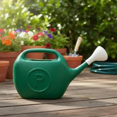 Imagem de Regador Policamp 10 Litros Cor Verde Resistente para Jardim Plantas Po