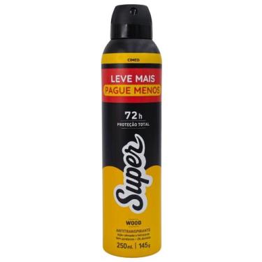 Imagem de Desodorante Aerossol 0% Alumínio Masculino Wood 72h Super Cimed 250ml 