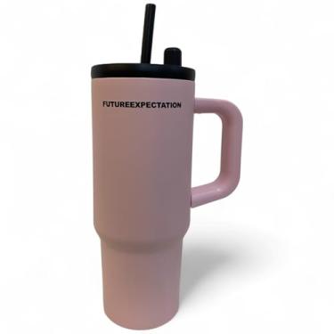 Imagem de Copo Térmico com Canudo Tampa e Alça 710ml, Garrafas Termico para viagem vácuo dupla camada aço inoxidável, Caneca Termica Cafe Água Chá,Presente, Fitness (ROSA)