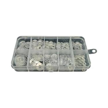 Imagem de Kit De Arruelas Planas De Plástico PVC Transparente 415 Peças M2-M6 10