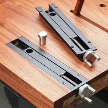 Imagem de Sanpyl Torno Traseiro de Bancada para Carpintaria, Braçadeira de Bancada Com Curso de 0 a 110 Mm, Adequado para Perfuração, Corte de Conduíte, Colagem, Metalurgia, Retificação,