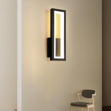 Imagem de Lâmpadas de Parede LED Moderna Minimalista Iluminação de Parede Interior com Interruptor de Toque Metal Acrílico Lâmpada de Parede Decorativa para Sala de Estar Quarto Corredor Escada (Luz Quente