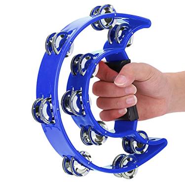 Imagem de Generic Jingles de Fileira Dupla, Percussão de Pandeiro para Amigos e Família, Instrumento Musical de, Material Ecológico, Amarelo, 8,9 * 8,1 * 1, pol. (Azul)