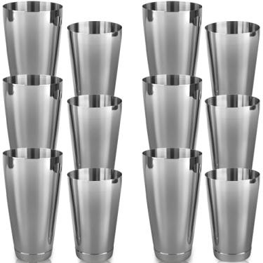 Imagem de Conjunto de coqueteleiras de aço inoxidável, 12 peças, latas de coqueteleira profissional para barman de metal, prata, peso de 765 g/590 ml, ferramenta básica para bartending