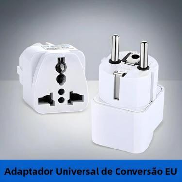 Imagem de Adaptador Universal Cinza Para Tomada EU, Conversor De Tomada De Viage