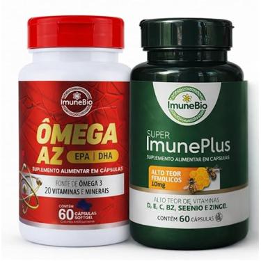 Imagem de KIT 1 Super Imune Plus 490 mg - 10 mg Própolis + Vitaminas e Minerais Essenciais Premium + 1 Ômega 3 A-Z - 20 Vitaminas e Minerais + EPA DHA