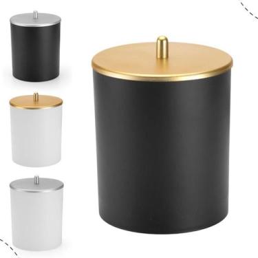 Imagem de Lixeira Decorativa 5 Litros com Tampa Cromada  Ideal para Cozinha, Ban