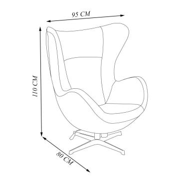 Imagem de Poltrona Decorativa Egg Chair AMG One Cinza/Preto G53 - Gran Belo