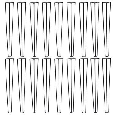 Imagem de Kit 18 Pés de Metal 60 CM Hairpin Legs Mesa de Canto Aparador Preto G41