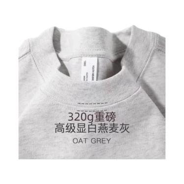 Imagem de Camiseta De Algodão Puro Pesado 500G Com Ombros Caídos E Manga Curta P