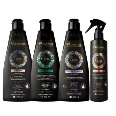 Imagem de Kit Cachos Arvensis Shampoo + Condicionador + Creme Ativador Ondulados e Cacheados + Spray Day After