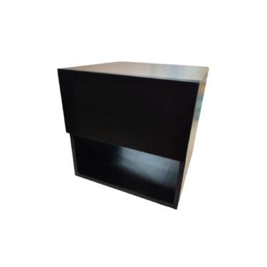 Imagem de Mesa De Cabeceira C Gaveta Secreta Lado Esquerdo Mdf Preto