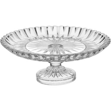 Imagem de Centro Mesa Decorativo Fruteira Com Pé Vidro 11x30x30cm