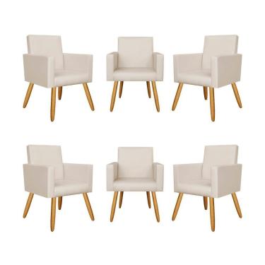 Imagem de Kit 06 Poltronas Nina Para Courino ? courino Bege