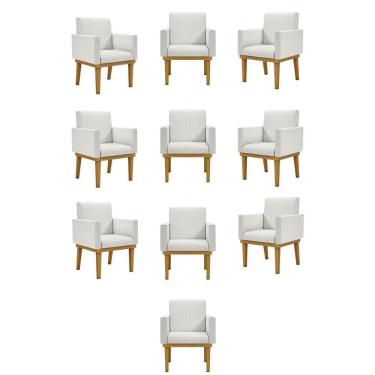 Imagem de Kit 10 Cadeiras Decorativa Reforçada Balaqui Bege