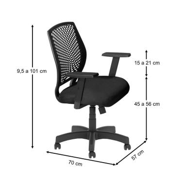 Imagem de Jogo 3 Cadeira Inclinável Giratória Jaipur Preta