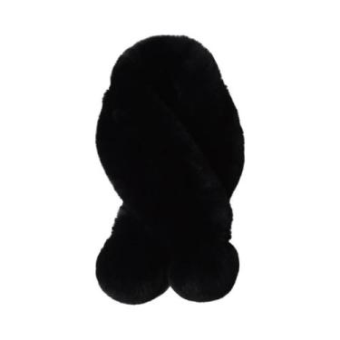 Imagem de Cachecol Feminino Grosso De Pelúcia Com Cruzamento, Gola Térmica De In