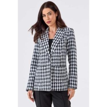 Imagem de Blazer PKS Alfaiataria Tweed Preto e Branco-Feminino