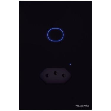 Imagem de Interruptor Onne Touch Smart Tramontina Preto Com 1 Canal E 1 Tomada 2p+t 10 A 250 V Tramontina