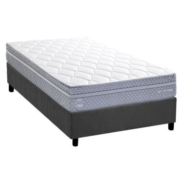 Imagem de Conjunto Box Solteiro: Colchão Molas Herval Maxspring C1780 + Base Crc Suede Gray (88x188)