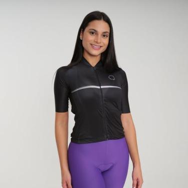 Imagem de Camisa Ciclismo Feminina New Sport Marcio May Preta, GG, Preto