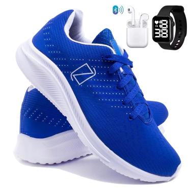 Imagem de Kit Tênis Para Corrida e Treino Masculino Academia Macio e Confortável com Fone e Relógio-Masculino