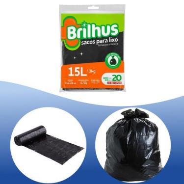 Imagem de Saco De Lixo Almofada 15l Brilhus Bettanin 20 Unidades